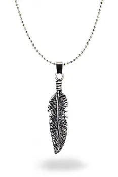 

Angemiel Men Huge Leaf Silver Color Chain Metal Necklace