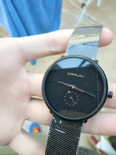 CRRJU – relojes de hombre, de cuarzo, casual, delgado, de malla de acero, impermeable, deportivo, masculino