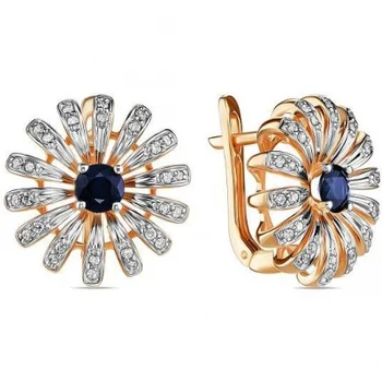 

Lucas gold earrings with sapphires and diamonds in red gold