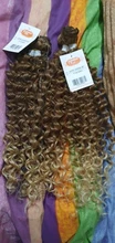 Ídolo de moda Afro rizado pelo sintético resistente al calor, paquetes de pelo de onda profunda extensiones marrón 2 unids/lote 26 pulgadas de la armadura del pelo