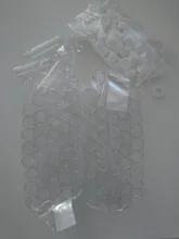 Contenedores de cuentas de Tubo Transparente de plástico, frasco de almacenamiento, exhibición de Joyas, 55x15mm F60, 50 ~ 100 Uds.