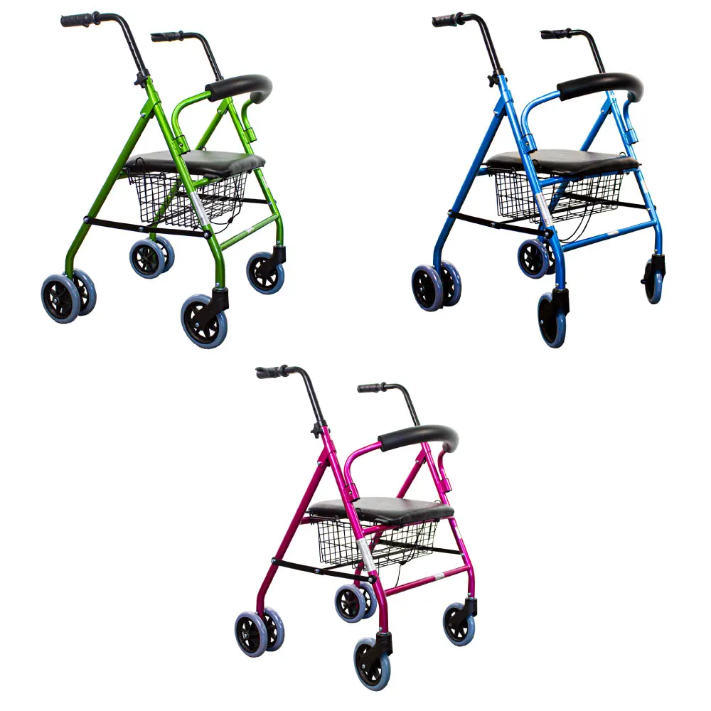 Andadores para personas mayores, plegable, altura ajustable, para personas  mayores, ayuda para la movilidad, con cesta y asiento acolchado, portátil y