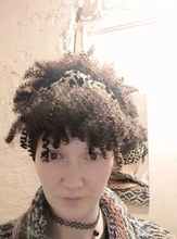 Joy & luck-peluca con diadema de cabello sintético para mujer, turbante para cabello para mujer africana, envoltura de Peluca de cabeza rizada y pelo unido