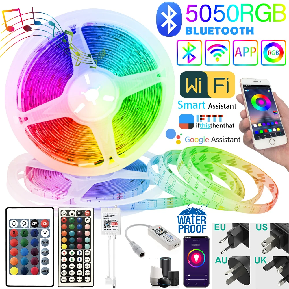LED Light Strips Bluetooth WIFI Controller Flexible RGB 5050 Decoration BackLight Lamp Night light Luminous String For Bedroom |