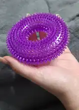 Juguetes para masticar morder de TPR para perros juguetes de limpieza circular con sonido para mascotas, suministros para cachorros, durabilidad, mordedura divertida, chirridos