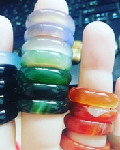 Lote de 20 unidades de anillos de piedra Natural Vintage para mujer, 5-6MM, abalorio de piedra con joyas anillos, Unisex, venta al por mayor