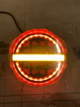 MICTUNING-Luz LED redonda para remolque, luz ámbar de 5,3 pulgadas con luz de freno/DRL/ Flow, señal de giro ámbar para coche, camión, barcos, Buses y furgonetas, 2 uds.