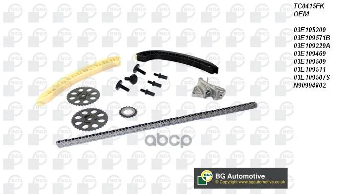 Комплект Цепи Грм Skoda Fabia. Vw Polo 1.2i 12v 05 Bga арт. TC0415FK