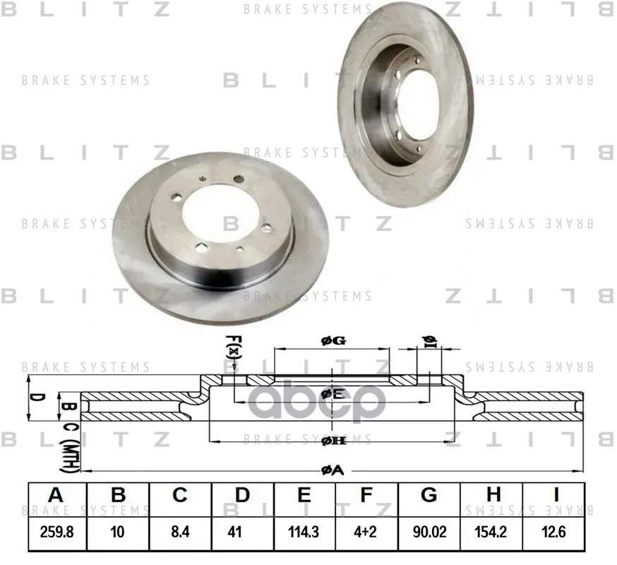 Диск Тормозной Mitsubishi Carisma/Space Star 95-/Volvo S40/V40 95- Blitz арт. BS0163