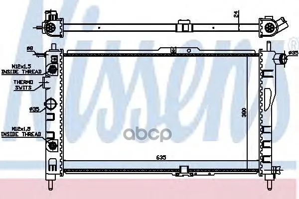 Радиатор Daewoo Nexia 1.5 95- Nissens 616521 Nissens арт. 616521