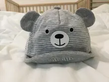 Gorro para bebé de oso de dibujos animados, gorra de béisbol algodón rayado ajustable para primavera y verano, Linda gorra de béisbol, sombrero para el sol para niños, gorros de bebé niño niña con orejas