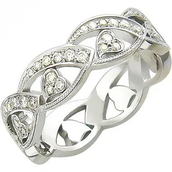 

Esthete ring pigtail with diamonds made of 750 White Gold