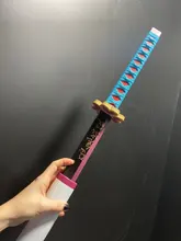 Espada de Cosplay de Kimetsu no Yaiba de 104cm, Arma de demonio, Slayer, Kanroji, Mitsuri, cuchillo Ninja de Anime 1:1, Arma de PU, utillaje