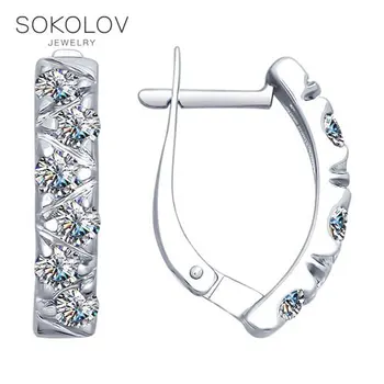

SOKOLOV Silver drop earrings with stones with cubic zirconia fashion jewelry silver 925 women's male, long earrings