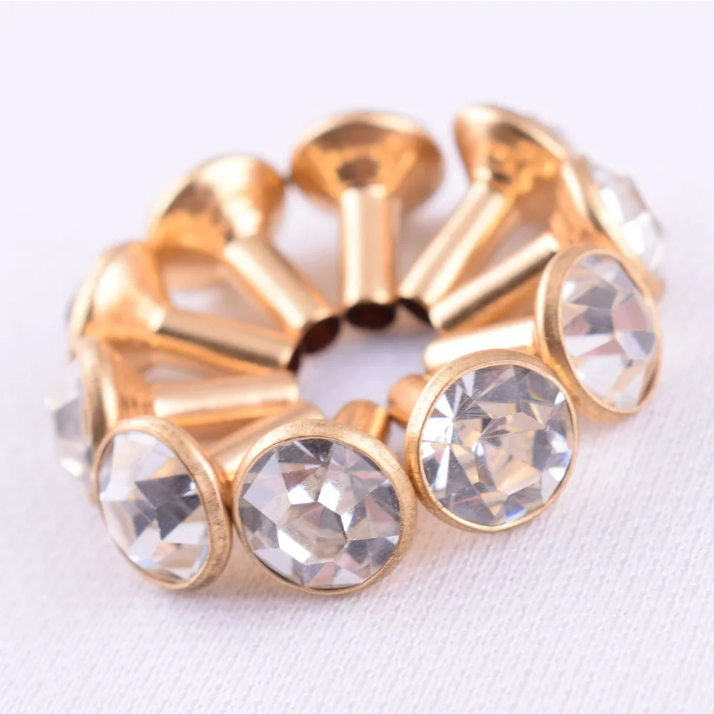 

Light Gold Rhinestone Rivets Crystal Rhinestone Trim Rivets Glass Drill Nail Decorative Rivet Rhinestone eyelets Crafts Clothing