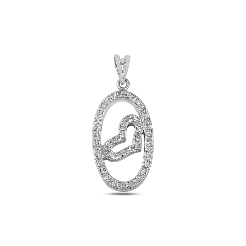 

Silver 925 Sterling Zircon Cubic Zirconia Heart Pendant