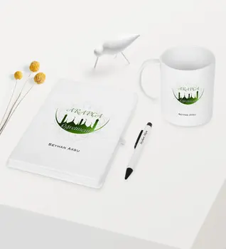 

Personalized Arabic Teacher Themed White Notebook Pen Mug Set-2