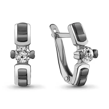 

AQUAMARINE earrings with cubic zirconia, silver 925