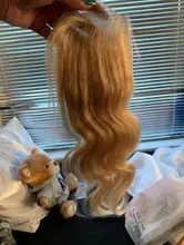 Younsolo-mechones Rubio 613 con cierre, cabello humano ondulado, 4x4, mechones, extensión de cabello humano Remy brasileño