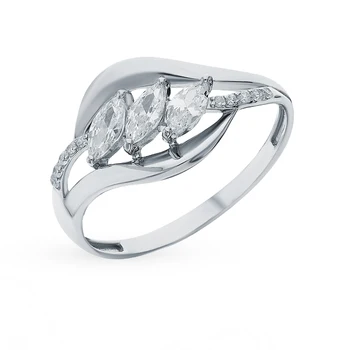 

Silver ring with cubic zirconia sunlight sample 925