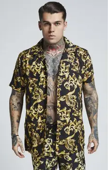 

SikSilk Resort Vanetian Gold Men's Shirt Top Shirts
