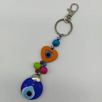 

Key chain Turkish glass eye with heart. An original gift