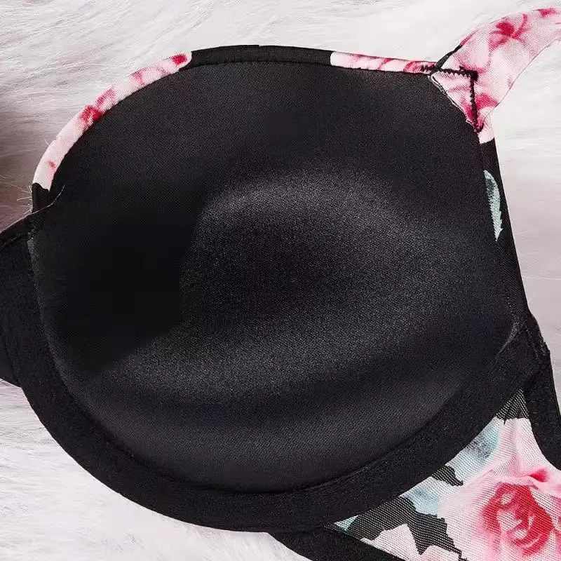 Victoria's Secret Women Sexy Rhinestones Comfortable Lingerie Femme Push Up Underclothes Bra And Panties 2 Piece Set Underwear