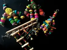 Parrot Toy Swing-Rope Hanging-Ornaments Bird Chew Chew-Toy Wood Plastic Climb Funny Biting
