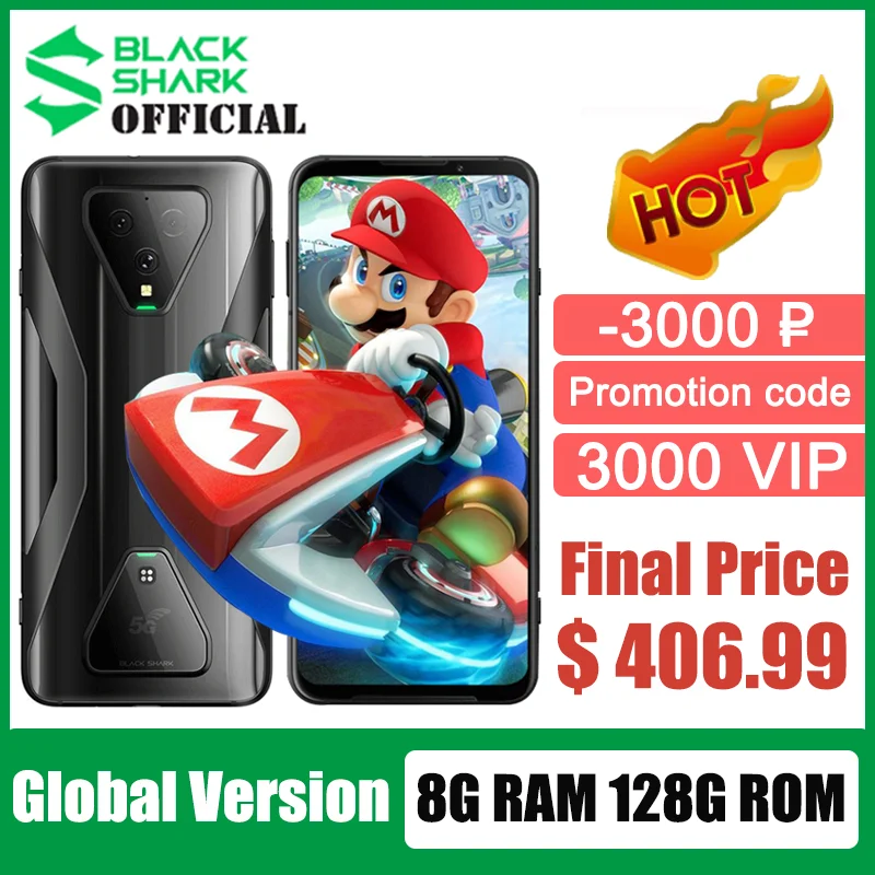  Xiaomi Black Shark 3, 8 ГБ + 128 ГБ, игровой мобильный телефон, Snapdragon 865, Восьмиядерный процессор, 4720 мАч, игровой телефон 