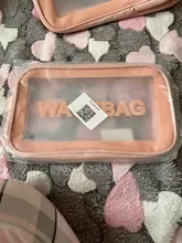 FUDEAM-bolsa de viaje de PU para mujer, neceser de PVC impermeable, transparente, portátil, para maquillaje