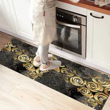 Else черные облака желтые золотые розы 3d принт нескользящие микрофибры Кухня Счетчик современный декоративный моющийся коврик