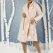 Черный жемчуг Женский мягкий Халат с капюшоном