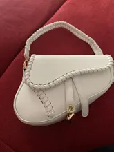 Bolsa de sillín para mujer, Asa de un hombro, tendencia informal, cierre de cerrojo, Material PU con cremallera, bolso de adorno con cierre interior de poliéster, novedad de 2020