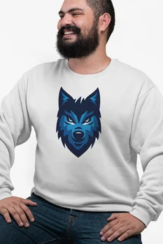 

Angemiel Wear Blue Wolf White Men 'S Sweatshirt