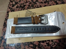 REMZEIM-Correa de cuero marrón Vintage para hombre y mujer, pulsera de repuesto, relojes con hebilla sólida, 18mm, 20mm, 22mm y 24mm