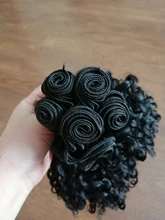 FASHION IDOL-mechones de pelo sintético rizado Afro, malla con división frontal con cierre, extensiones de cabello falso tejido de 16-20 pulgadas