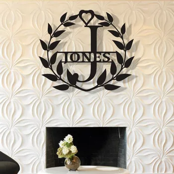 

Pesonalized Family Last Name Established Sign Wedding Acrylic Rustic Wood Wedding Wall decor Sign Custom Wreath Circle Signs