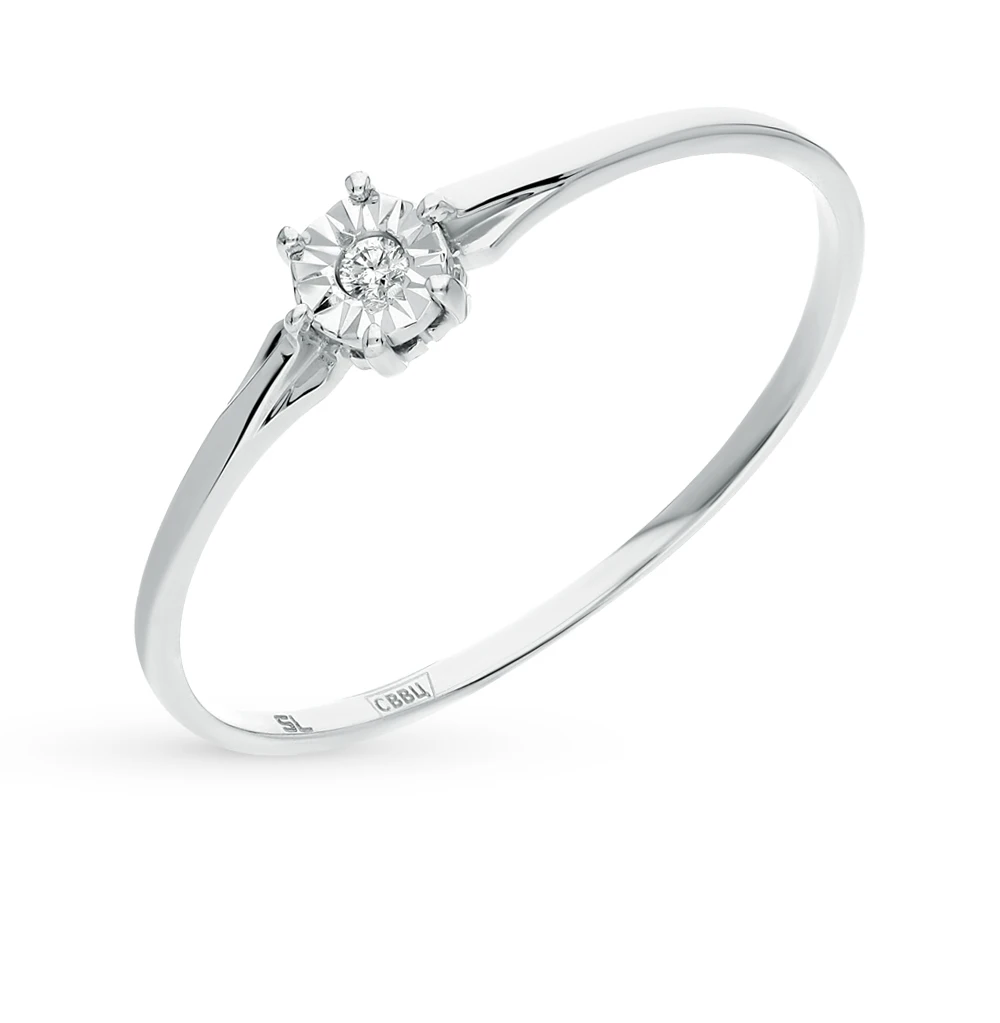 Gold ring with diamonds SUNLIGHT test 585