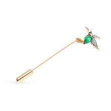 Gold brooch with emerald and diamond SUNLIGHT test 585