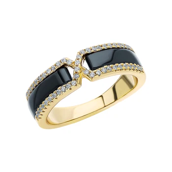 

Silver ring with ceramics and cubic zirconia sunlight sample 925