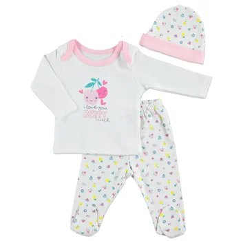 

ebebek Bambaki Summer Baby Girl Happy Fruits Bodysuit Hat Pant 3 pcs Set