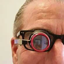 Lupa con Clip para gafas, 10 aumentos, herramienta de reparación de relojes de Color azul y rojo, lupas de lente de aumento, relojeros, herramientas para joyeros, rojo y azul