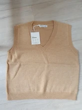 Pullover Vest Sweater Knitted Pink Winter Women Warm Girls Autumn V-Neck Casual New