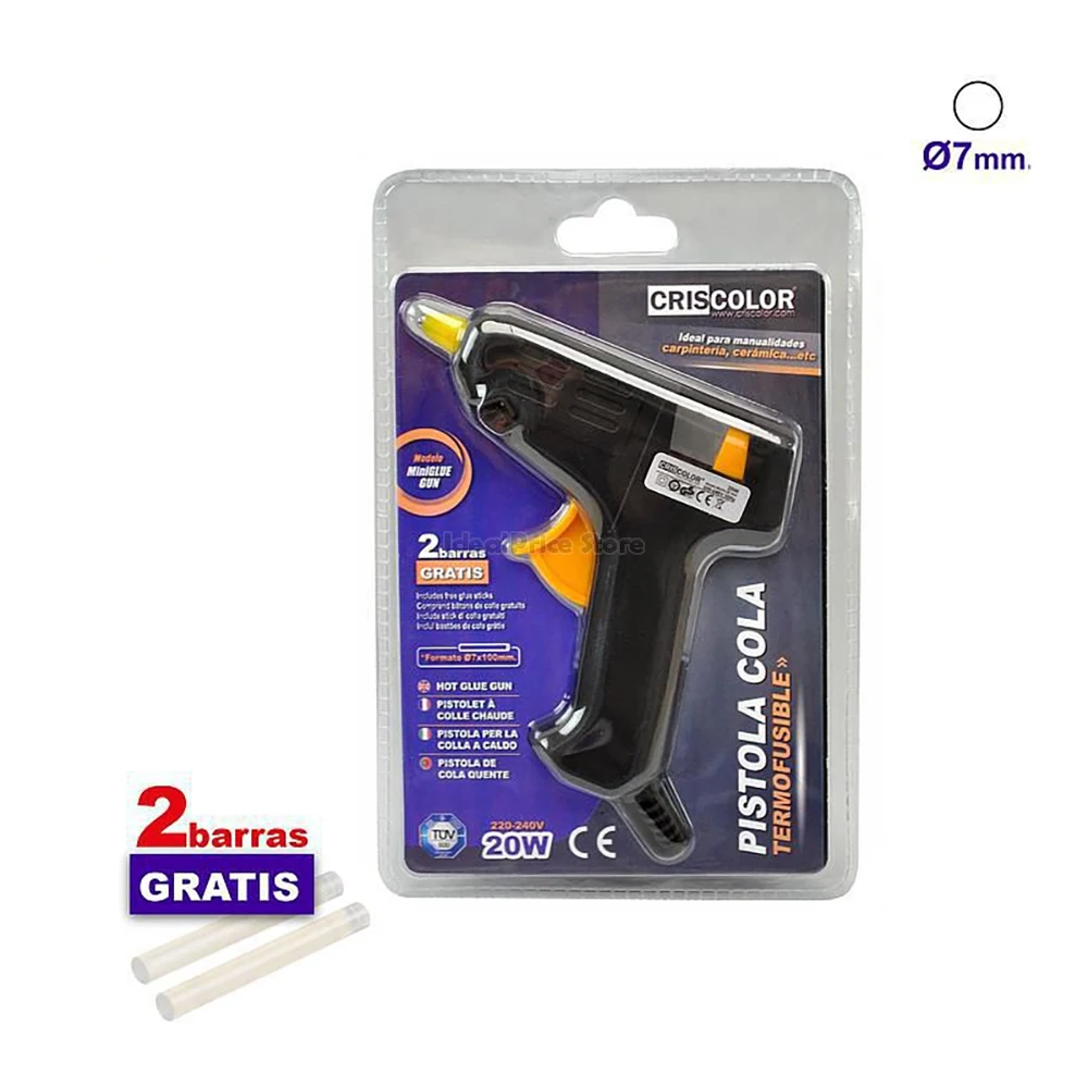 Pistola termofusible, pistolas de pegamento, 20W, 220 240V, 2 barras gratis|Accesorios para herramientas eléctricas| - AliExpress