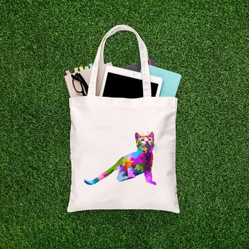 

Angemiel Bag Vivid Colors Cat With Picture Shopping Beach Tote Bag