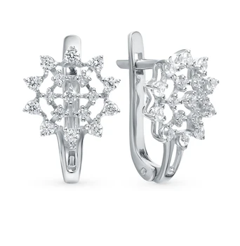 

Silver earrings with cubic zirconia sunlight sample 925 test
