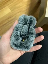 Ear-Fur-Case Capa Carabiner Plush-Cover Apple Airpods Rabbit Soft Wireless for 1-2/Wireless/Charging-fluffy-box