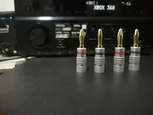 Conector de Banana de 4mm, conectores banana para altavoz de 24K, chapado en cobre y oro de 4mm, con poste de encuadernación de 4mm, 4 Uds.