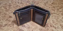 Wallet Men Coin-Purse Engraving KAVIS Genuine-Leather Card-Holder Money-Bag Portomonee