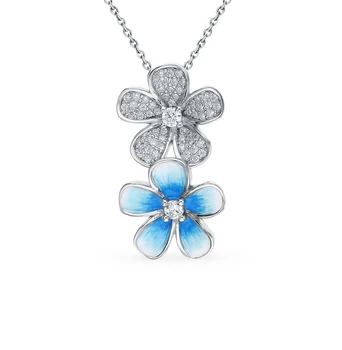 

Silver Pendant with cubic zirconia and enamel sunlight sample 925